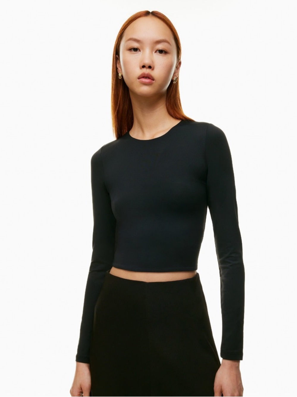 Aritzia Babton Contour Crew Long Sleeve, Black, Small